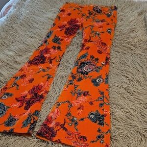 Vibrant Floral Flare Pants